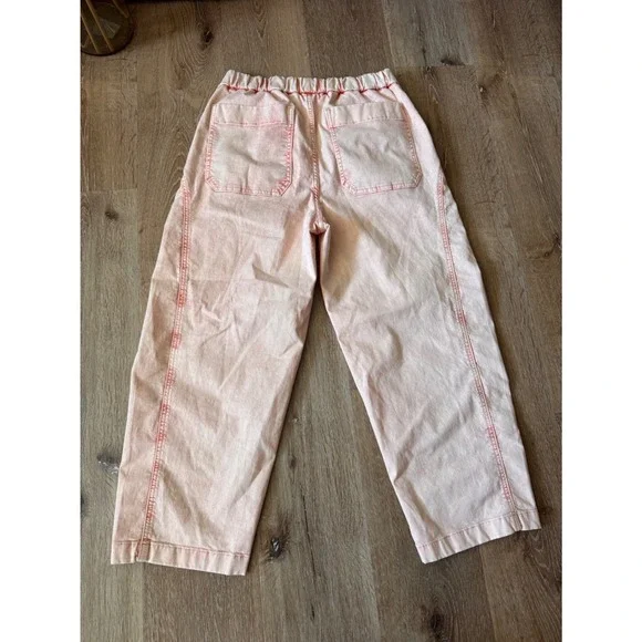 Marine Layer Orange Peach Acid Wash Barrel Jeans Size M - Picture 3 of 4